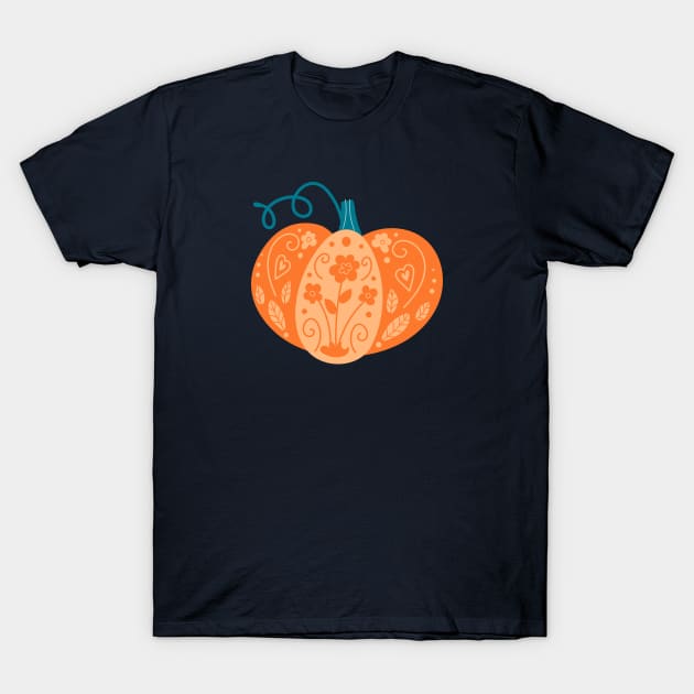 Orange Decorative Pumpkin T-Shirt by Alexandra Franzese